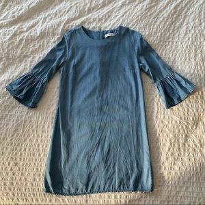 Zara Denim Bell Sleeve Dress